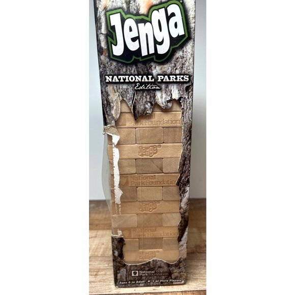 Jenga National Parks Edition Game 100 Fun Facts National Park Wooden Blocks 11'' - Picture 6 of 7